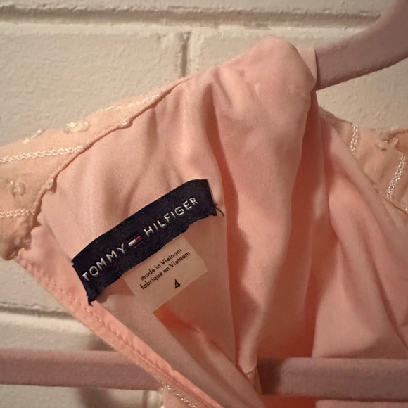 So pretty!! Tommy Hilfiger - Texture Cotton Blend Midi Dress - PINK - Size 4 - Picture 9 of 14